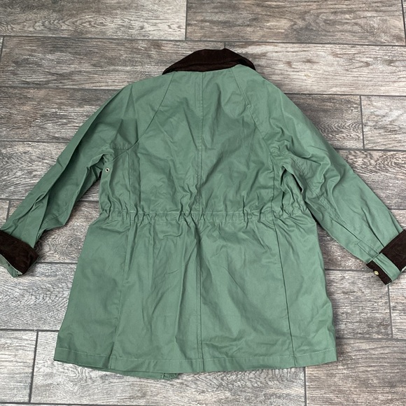 J Crew Classic Field Jacket Corduroy Trim Light Green Utility Coated Coat SMALL - Picture 11 of 11